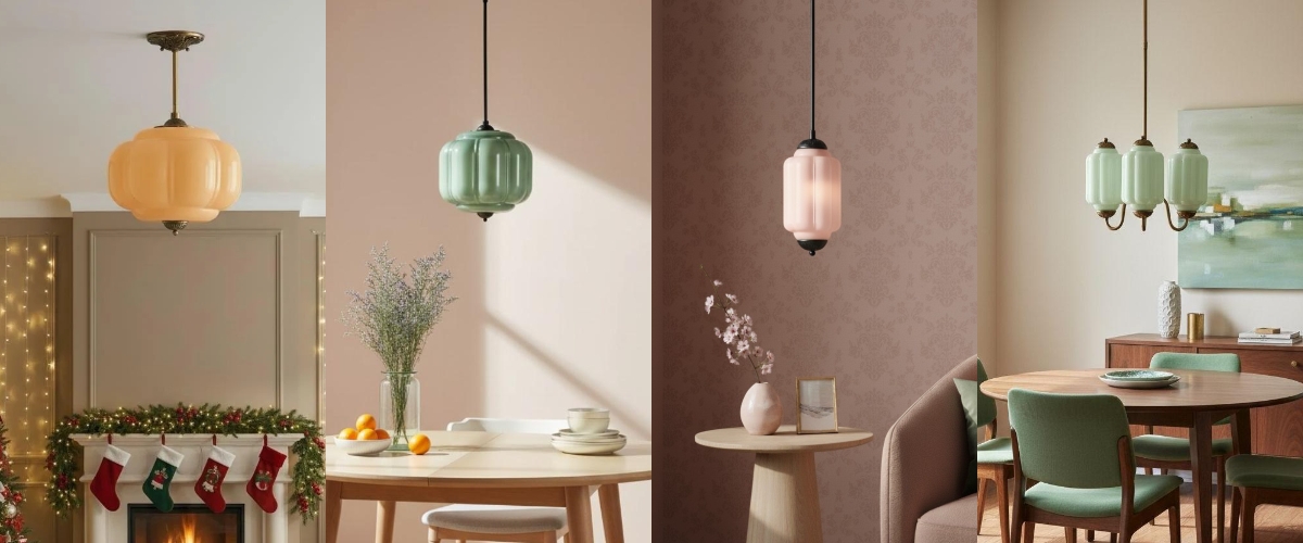 Eloise Vintage Glass Chandelier in multiple scenes