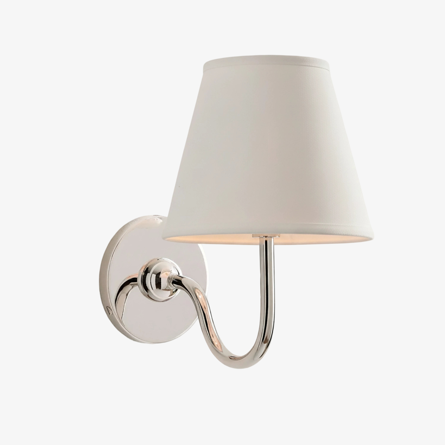 Plain shade chrome wall lamp