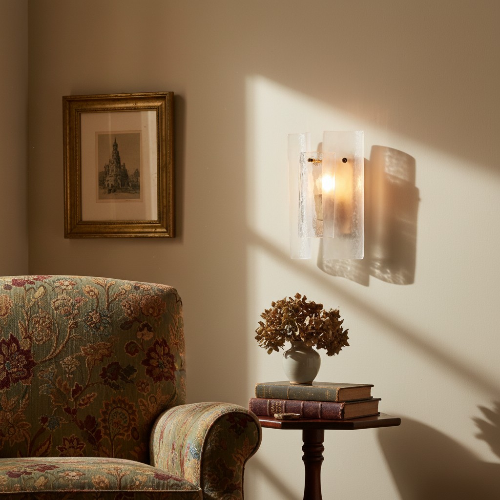 Velora wall sconce styled in a warm living room