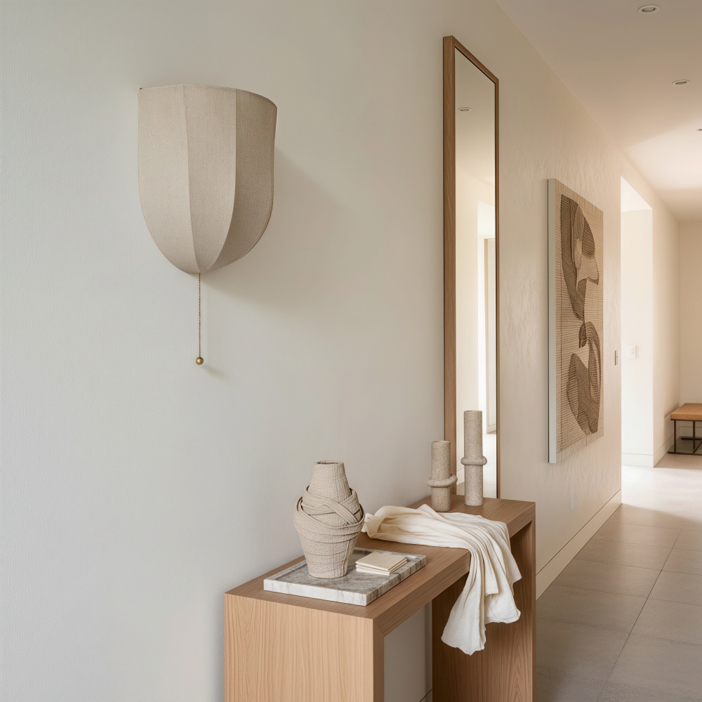 Customer hallway setting with Fablune wall sconce