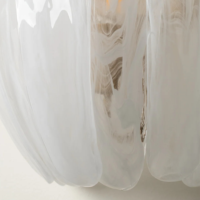 Close-up of alabaster tone glass petals