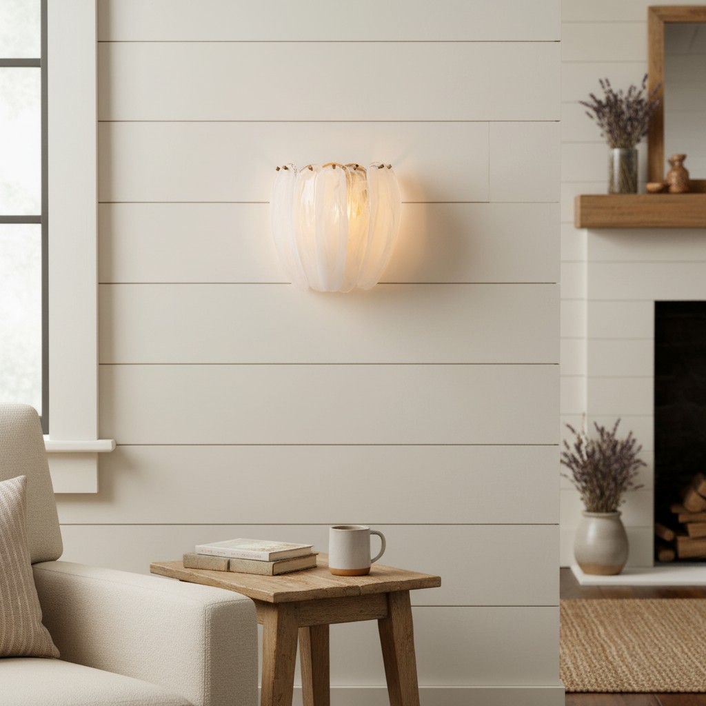 Velora wall lamp installed in a living room