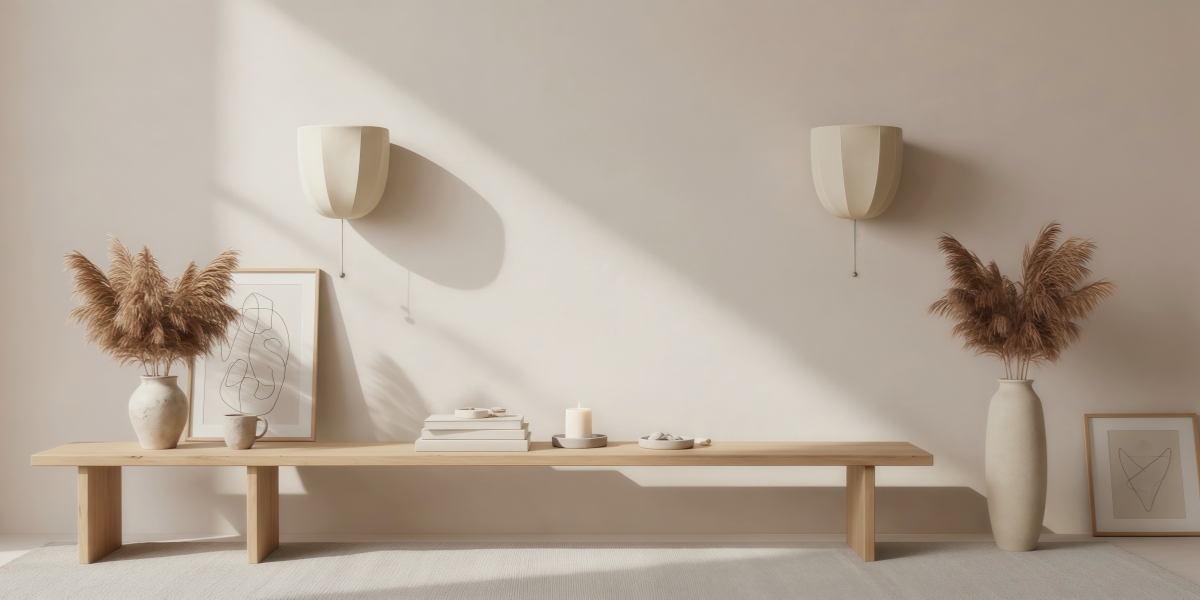 Fablune linen wall sconce in a softly lit room