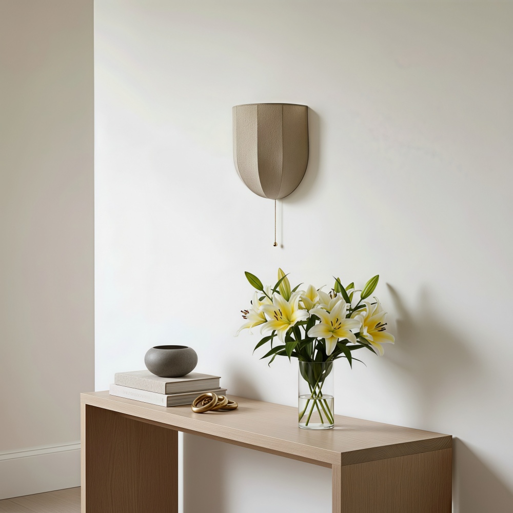 Customer styled console table with Fablune wall lamp
