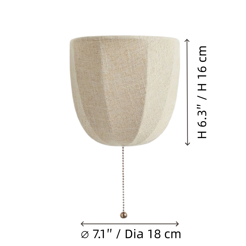 Fablune linen wall lamp size diagram
