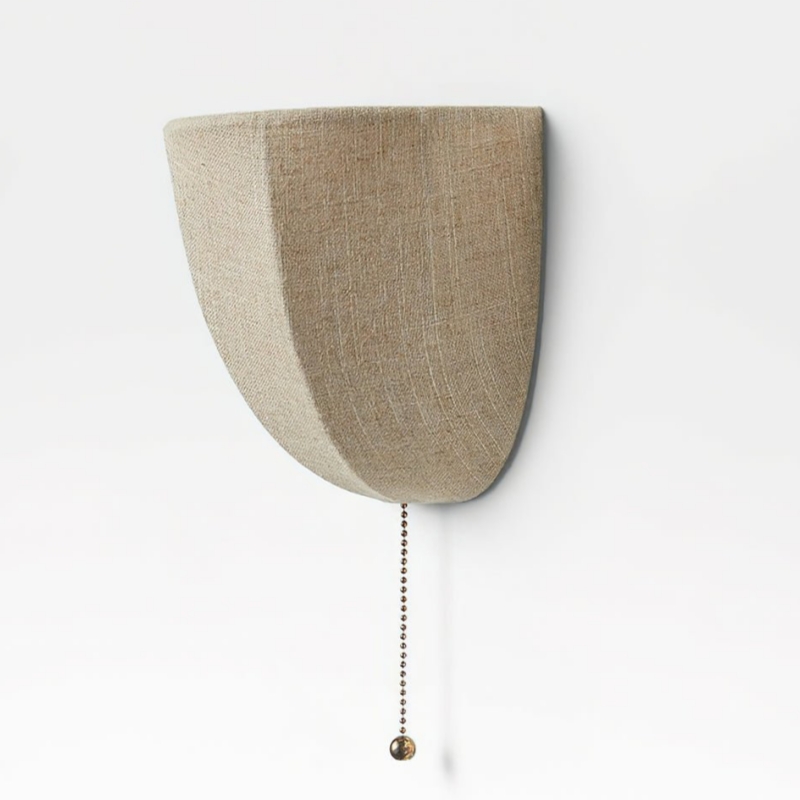 Front view of the Fablune linen wall sconce
