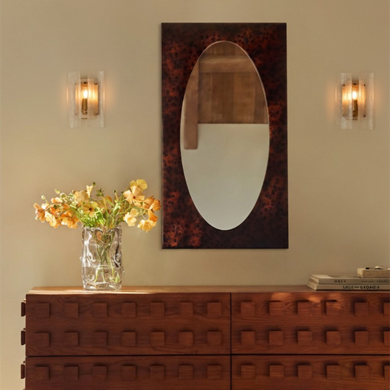 Customer room with the Velora wall sconce and mirror decor