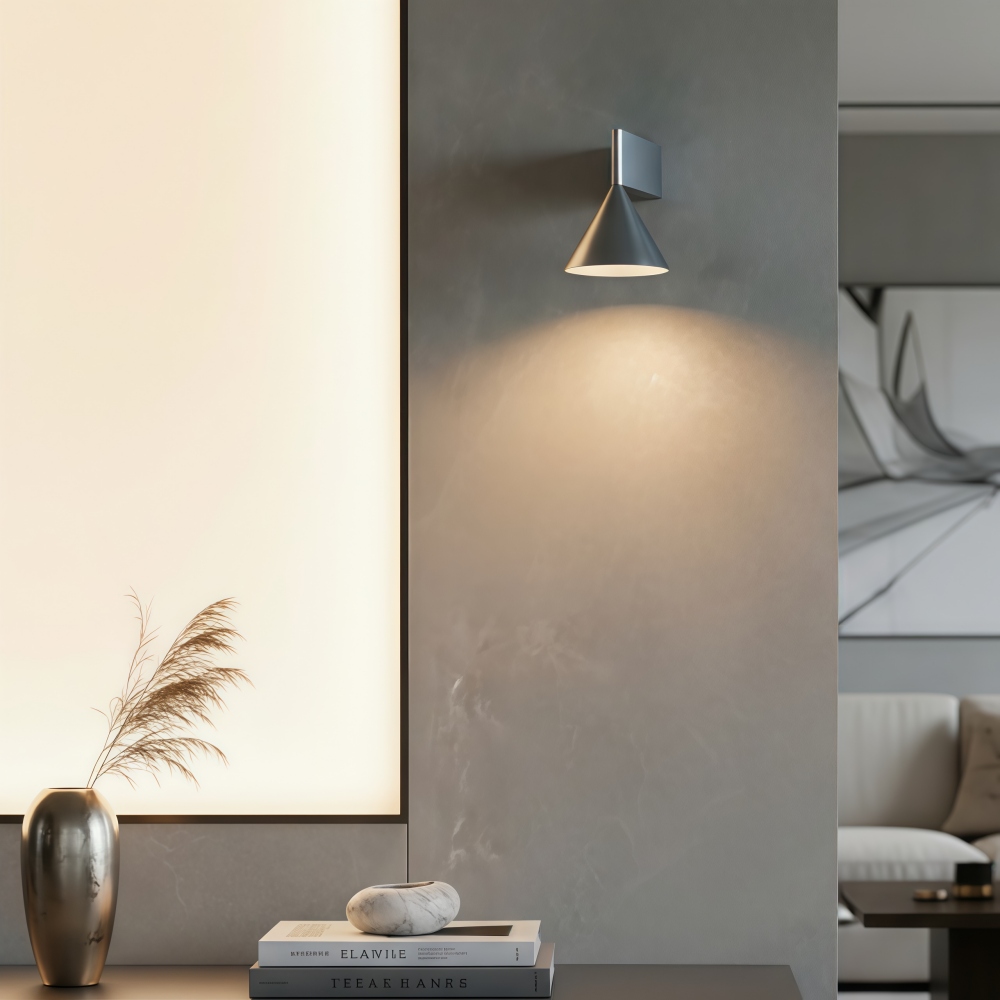 Metorq wall lamp lighting a side table