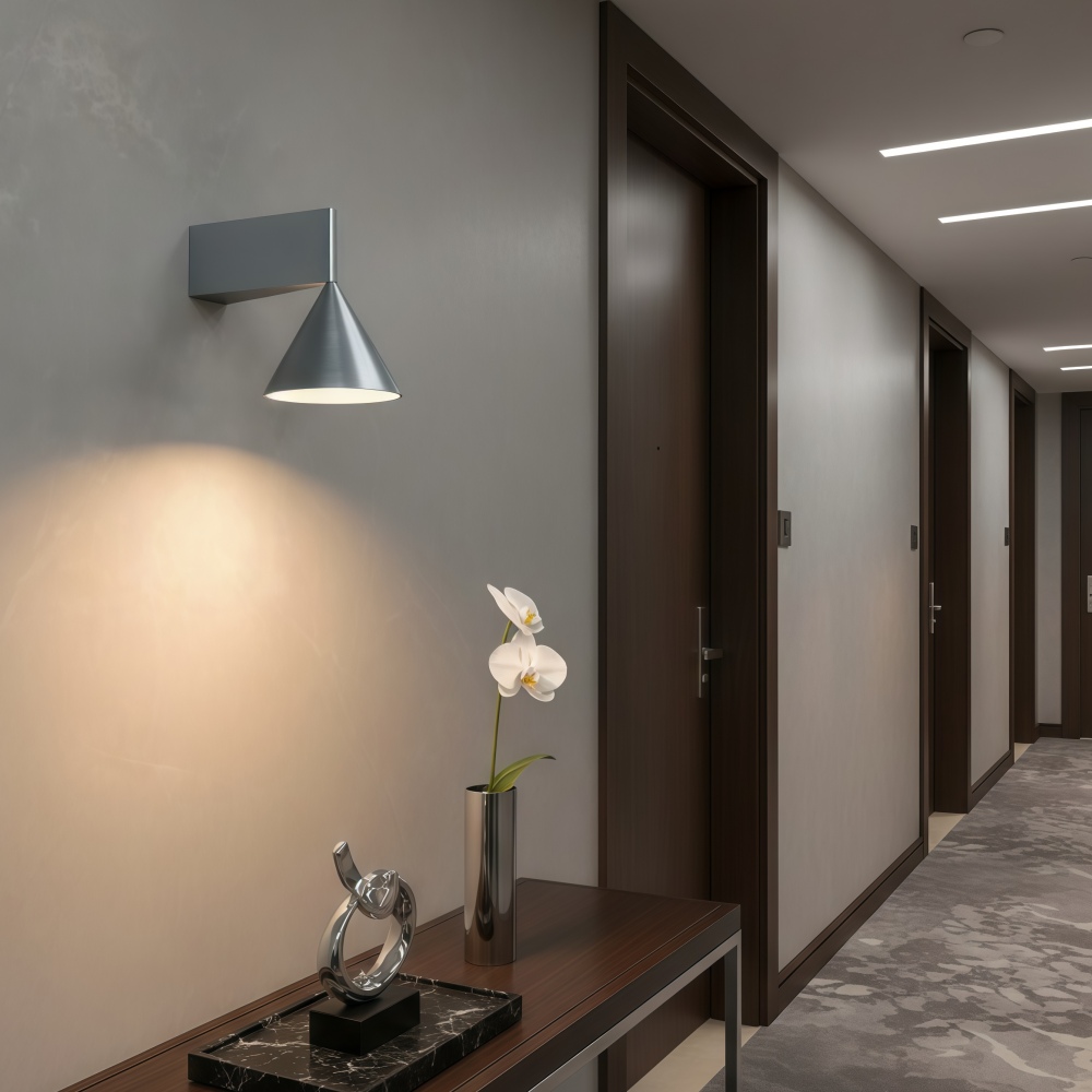 Metorq wall lamp in a hallway