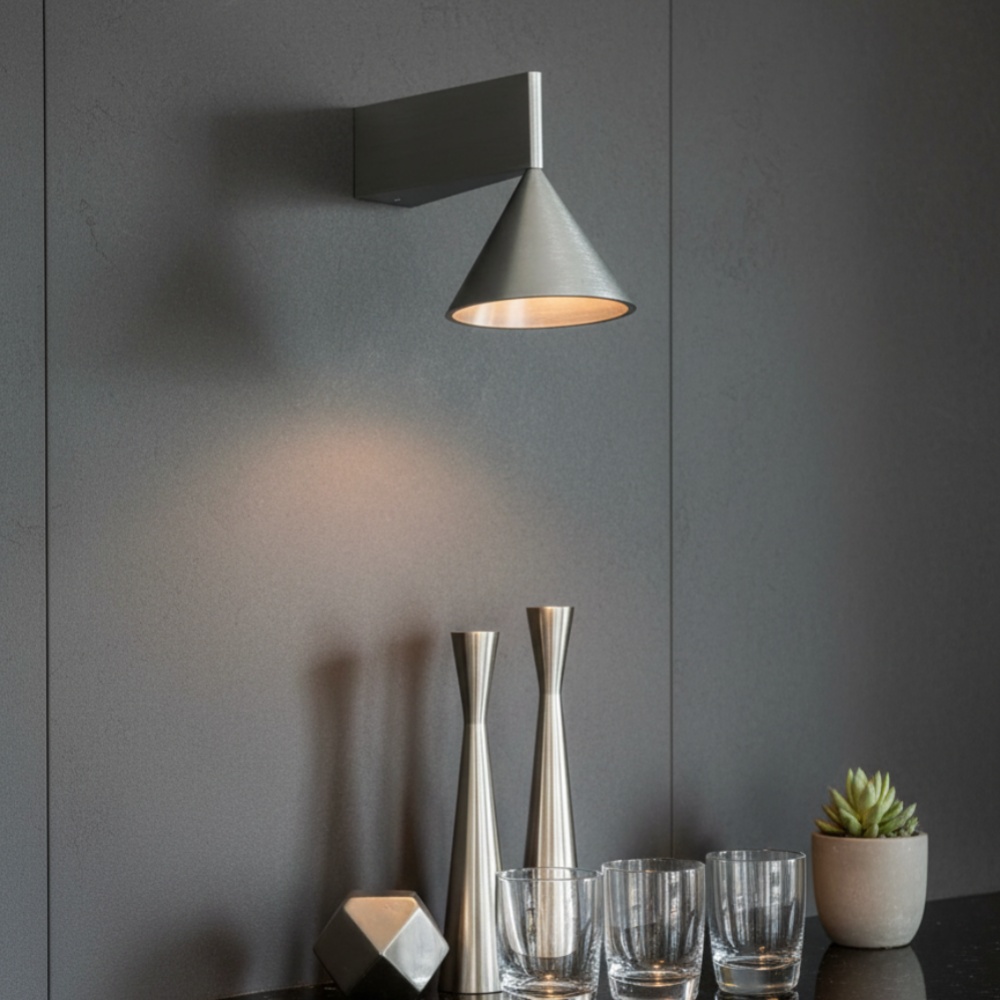 Metorq wall lamp on a dark wall