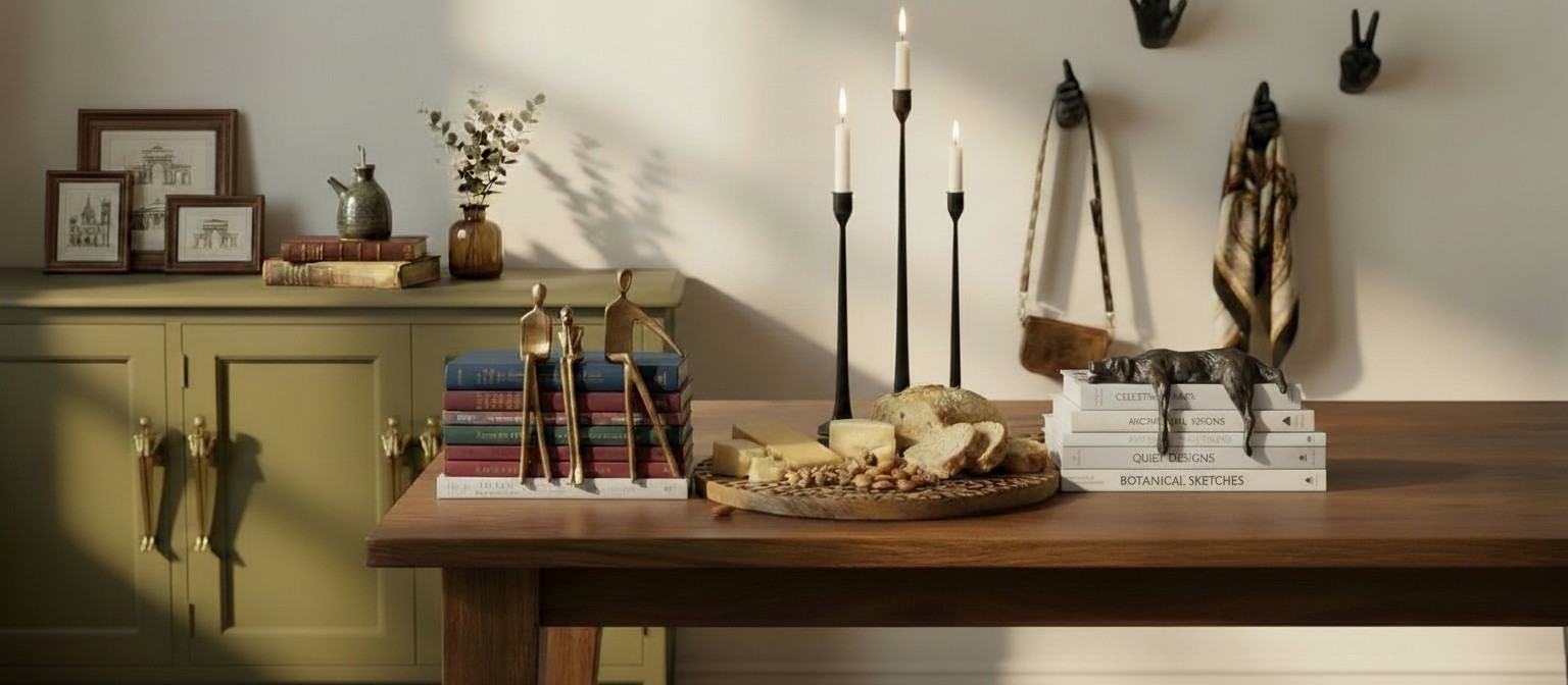 Star Products collection display with decorative pieces