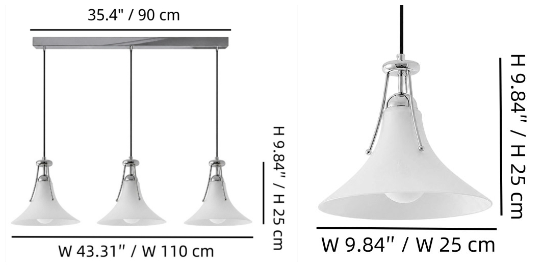 Kallera pendant light dimensions