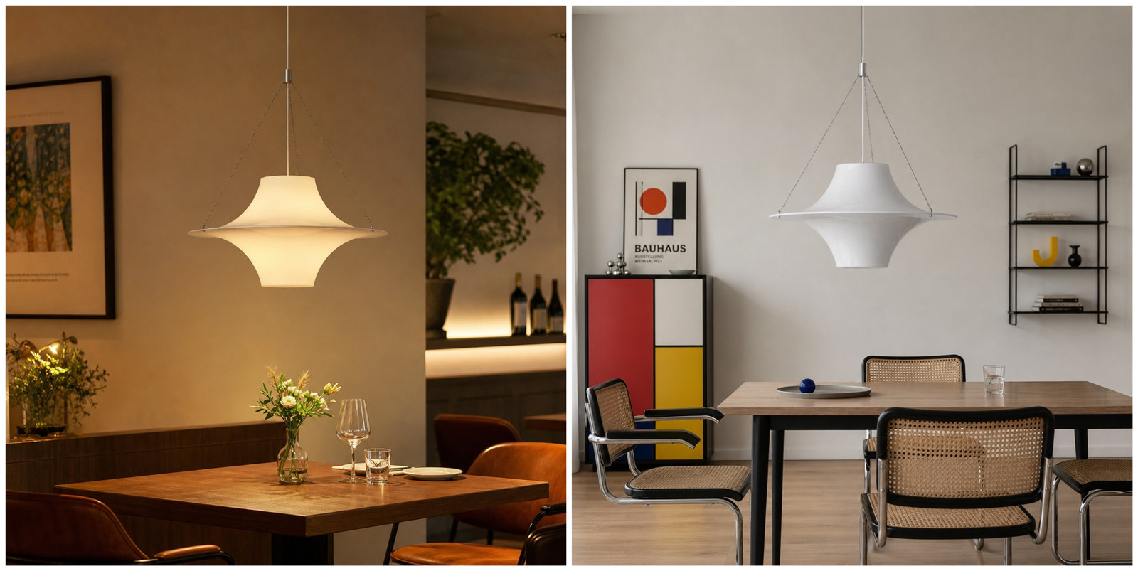 Switch light comparison for Saebery pendant lamp