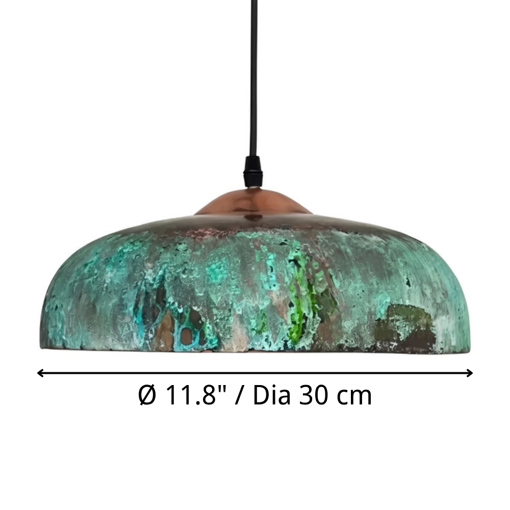 Aerugix pendant light size diagram 11.8 inch diameter