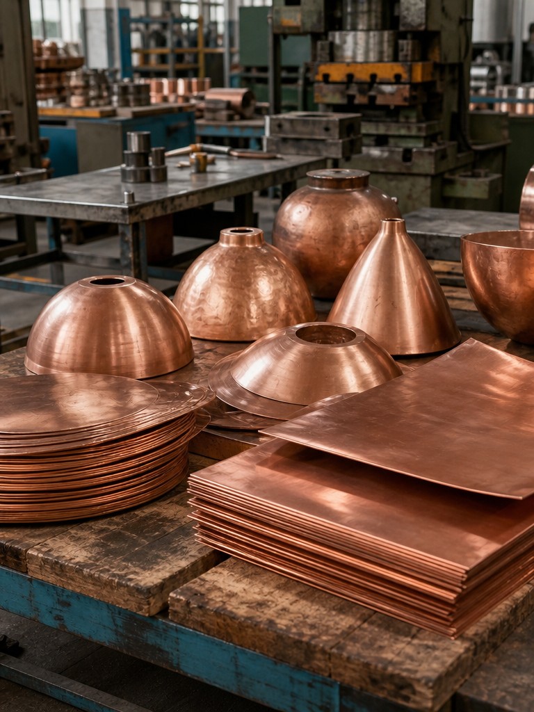 Raw copper dome components