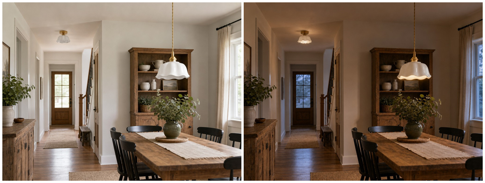 Cienax ceramic light comparison in a real home space