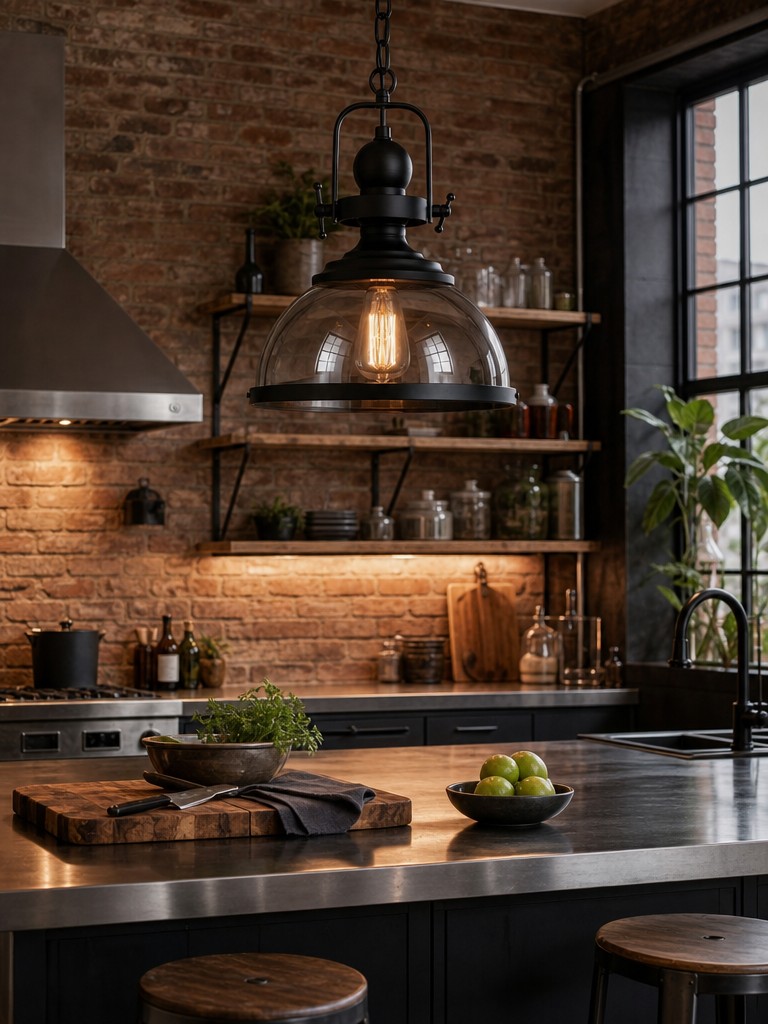Ivoran smoky glass pendant lamp in a rustic interior