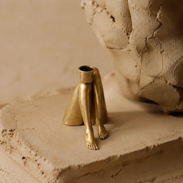 Close up of raw textures on affordable sculptural decor.