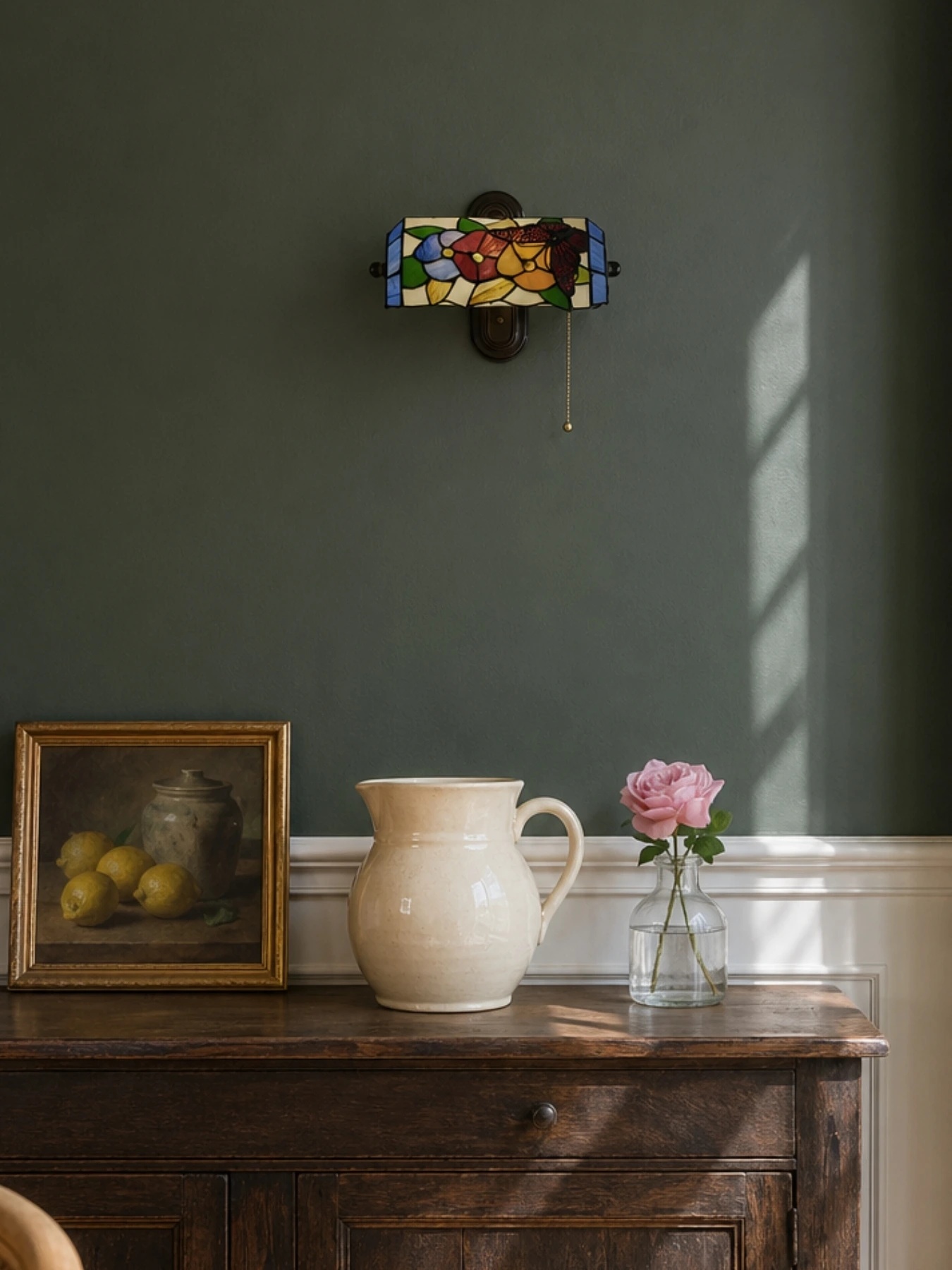Stained glass table lamp styled for living room inspiration