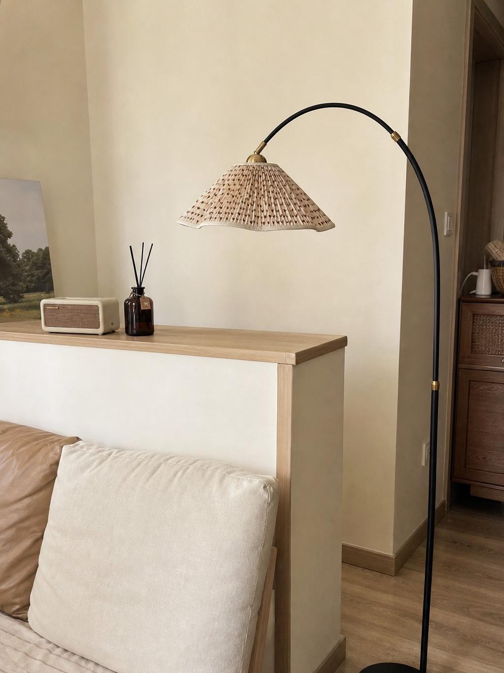 Floral gooseneck floor lamp inspiration in a real home