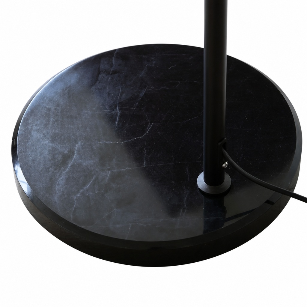 Black marble base detail for floor lamp