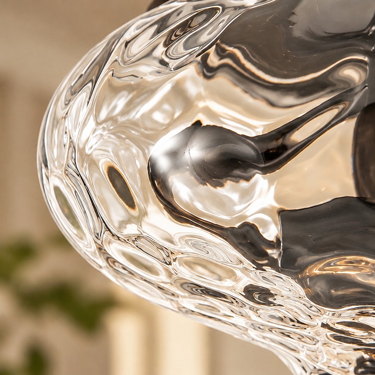 Two-Light Hammered Glass Ceiling Fixture: Low Ceilings — A natural perspective