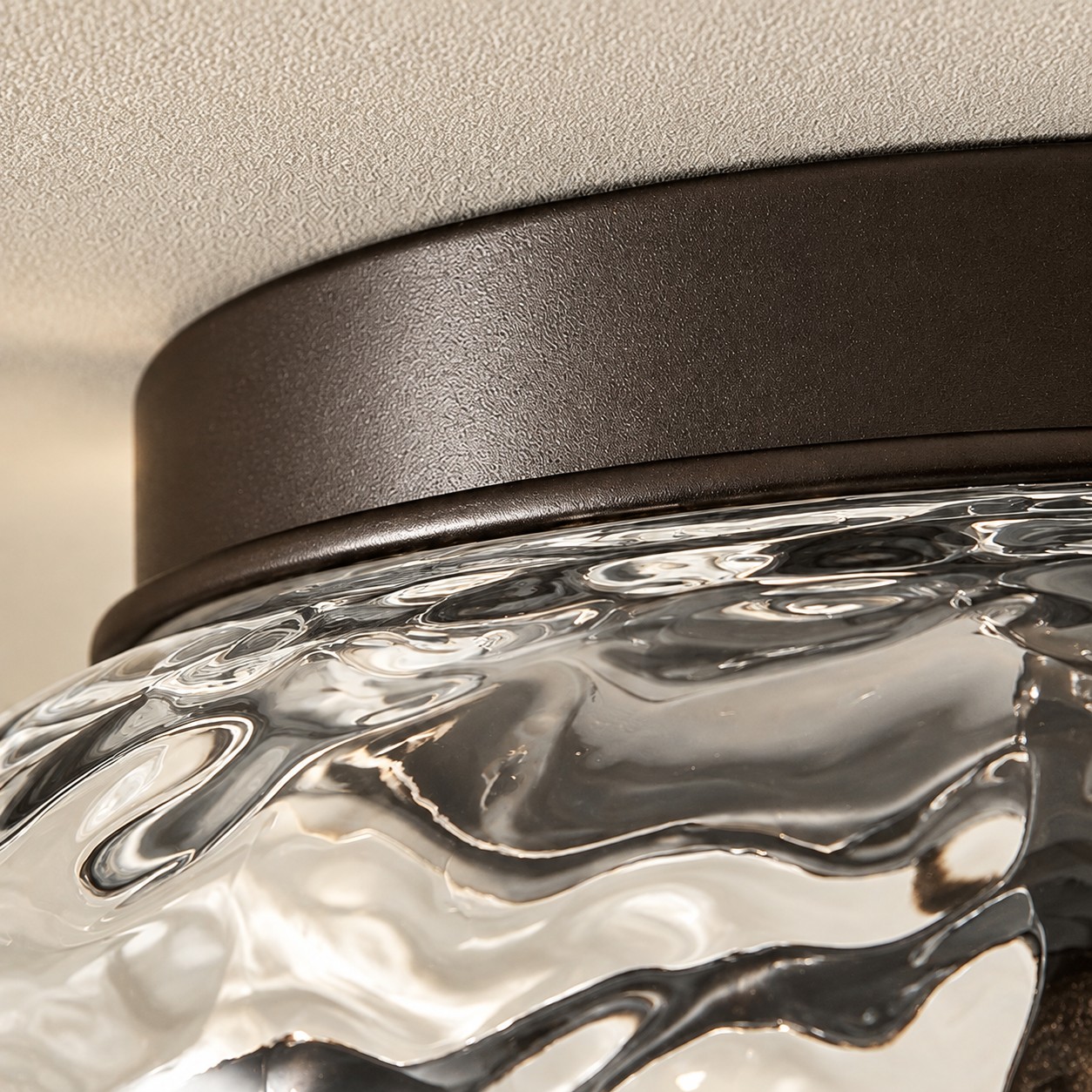 Two-Light Hammered Glass Ceiling Fixture: Low Ceilings — A natural perspective