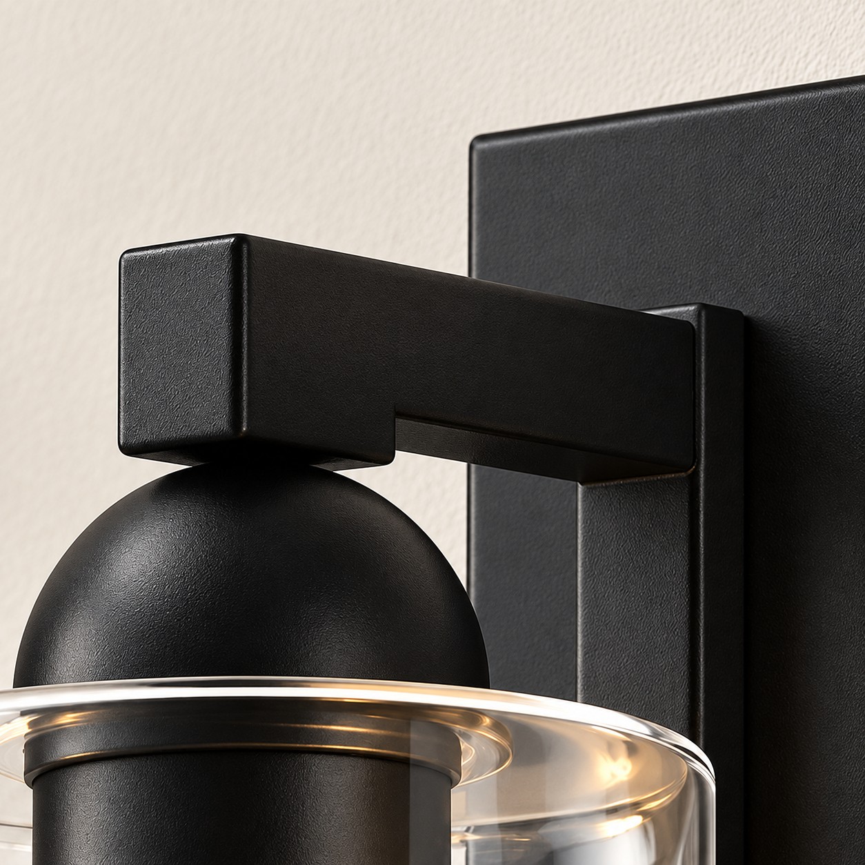 Modern Metal Bathroom Vanity Light — Cylindrical Glass Shades — A natural perspective