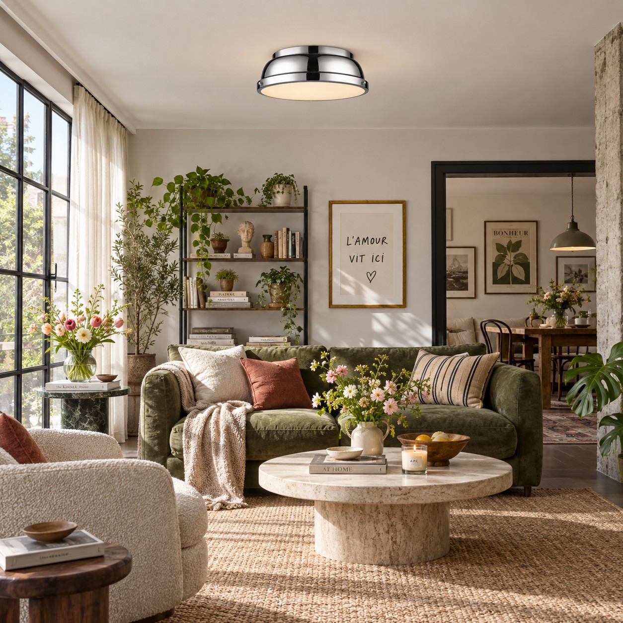 Frosted Diffuser — Textured Dome Ceiling Light — A natural perspective
