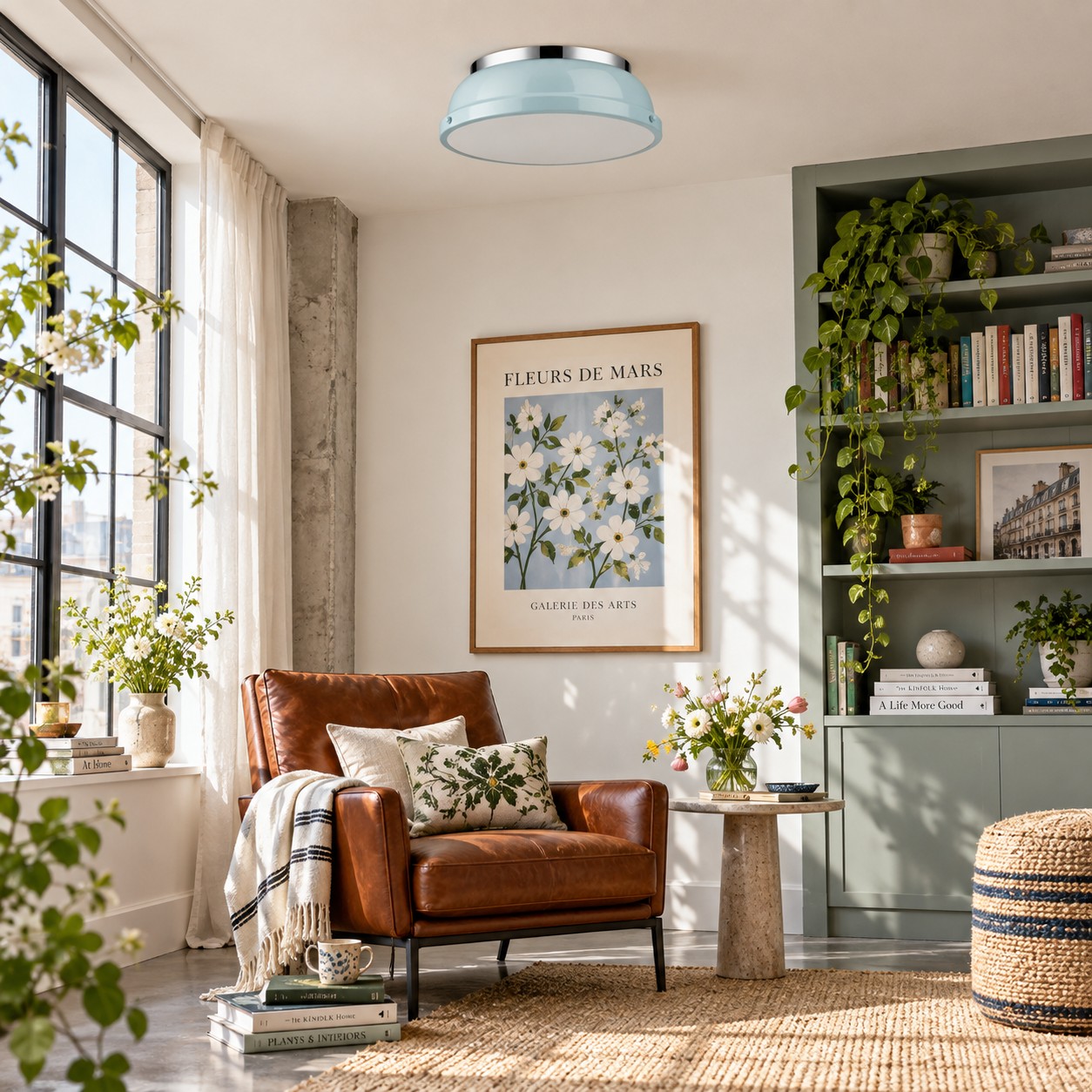 Frosted Diffuser — Textured Dome Ceiling Light — A natural perspective
