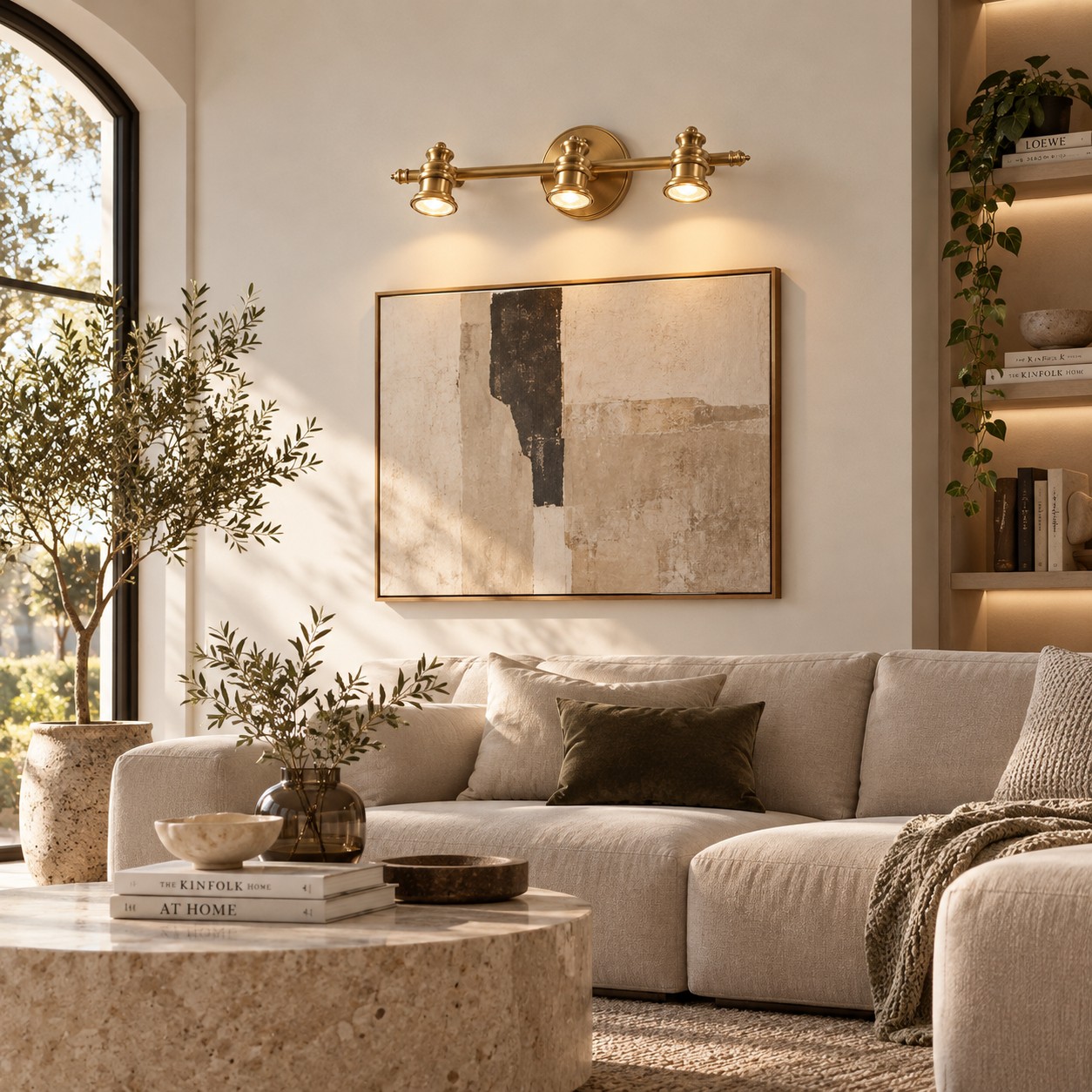 Aurelia Adjustable Natural Brass Wall Light | Sculpted Heads — A natural perspective