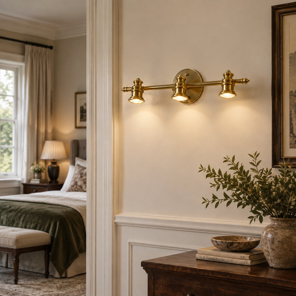 Aurelia Adjustable Natural Brass Wall Light | Sculpted Heads — A natural perspective