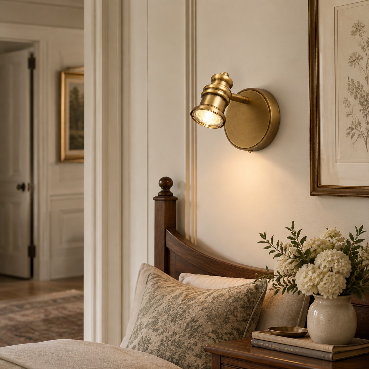 Aurelia Adjustable Natural Brass Wall Light | Sculpted Heads — A natural perspective