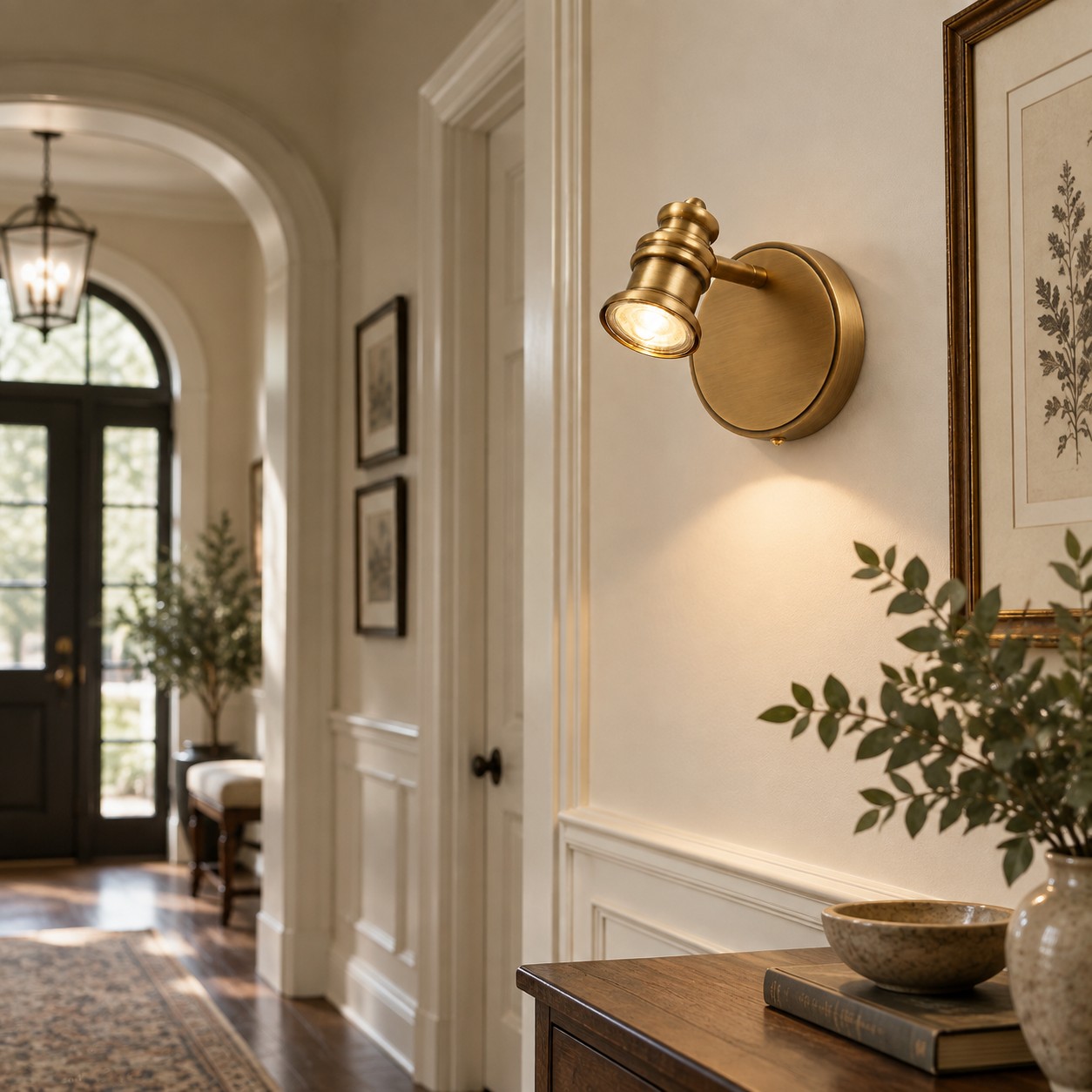 Aurelia Adjustable Natural Brass Wall Light | Sculpted Heads — A natural perspective