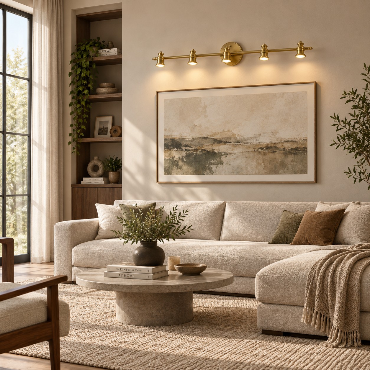 Aurelia Adjustable Natural Brass Wall Light | Sculpted Heads — A natural perspective