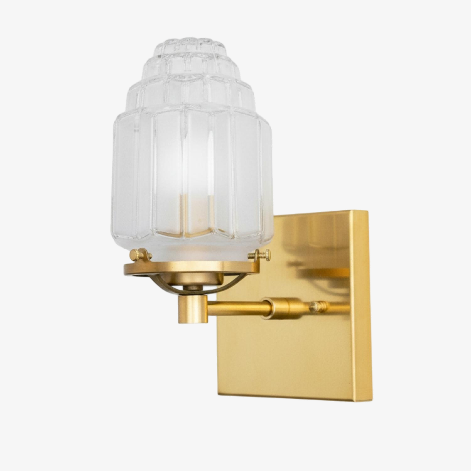 Golden Lighting Applique Dixon En Laiton Vieilli Avec Verre Transparent Et Capuchon En Laiton Vieilli