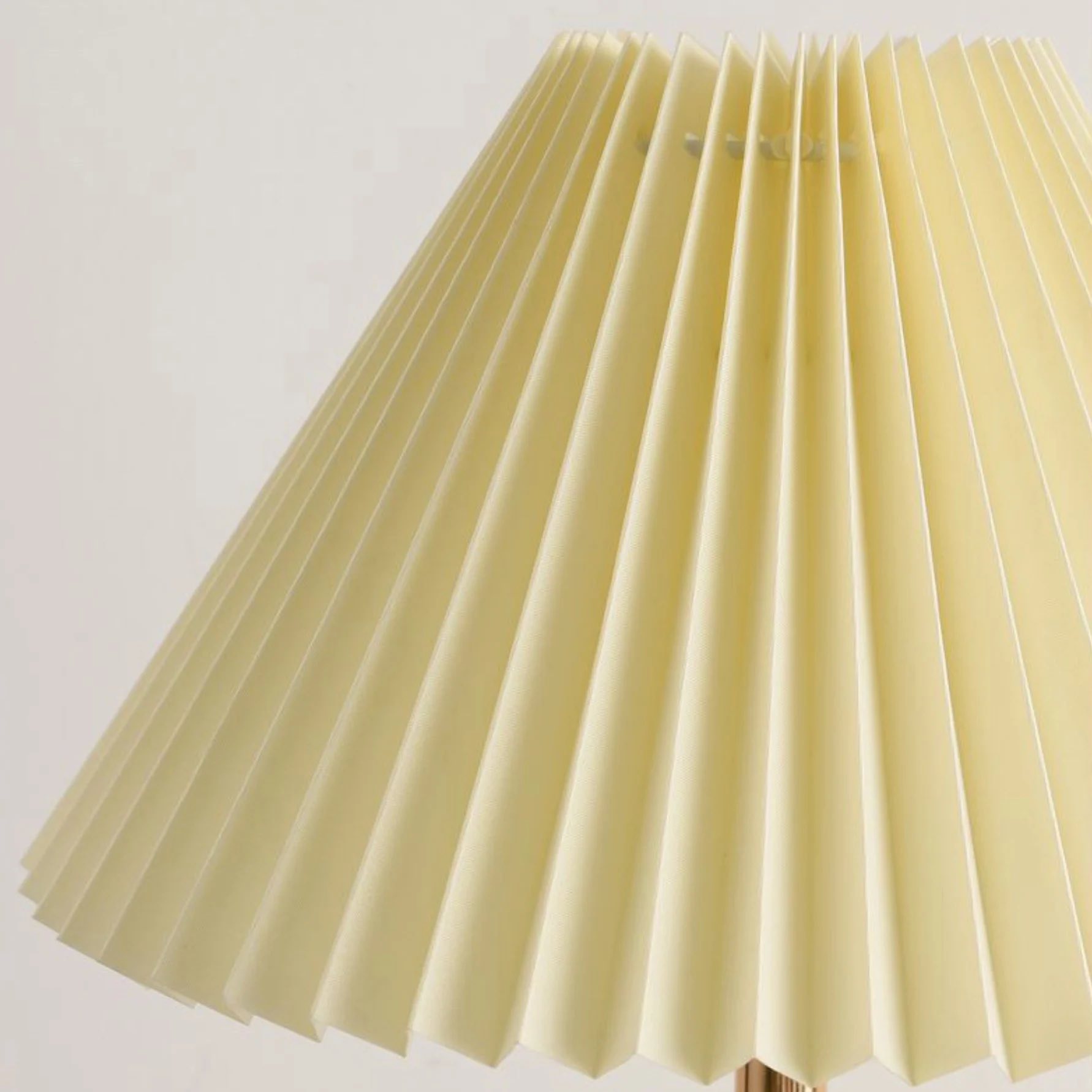 Pleated fabric lampshade detail