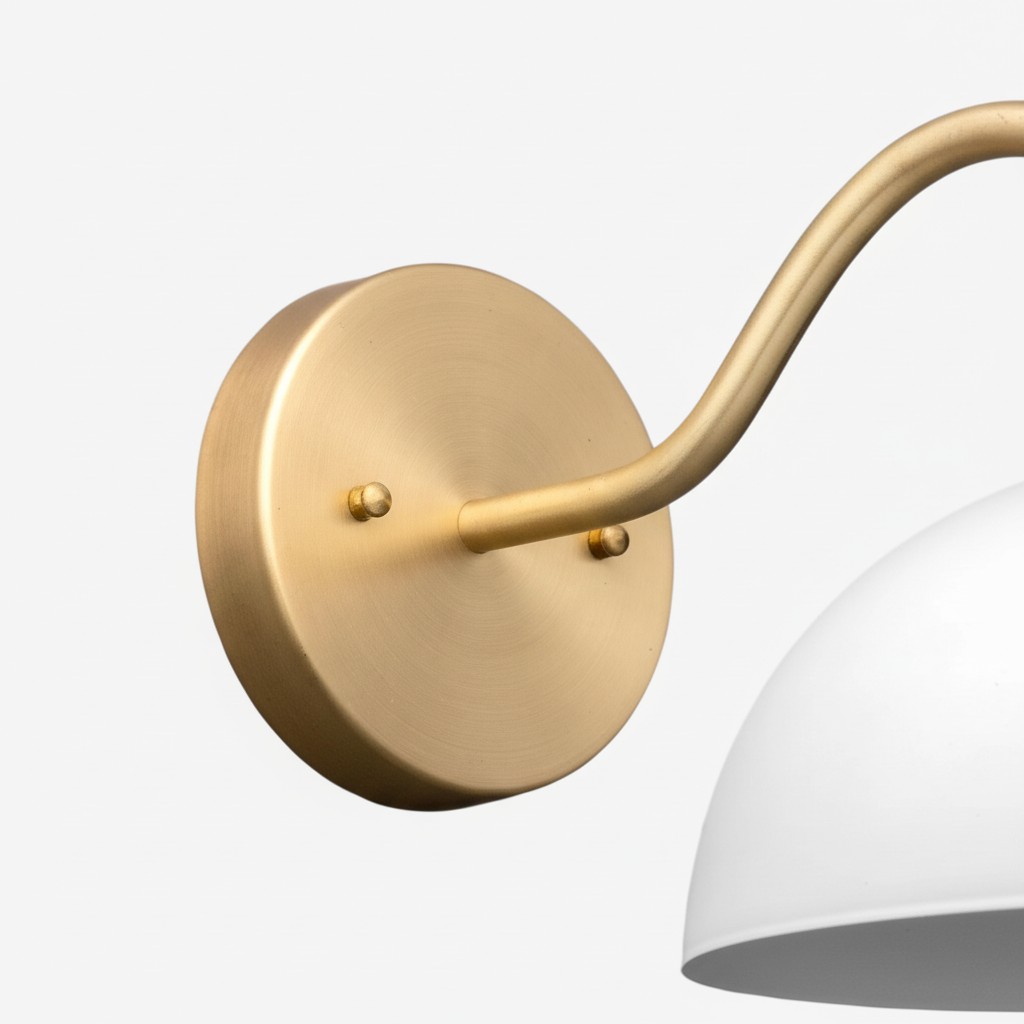 Close-up of the wall plate and arm