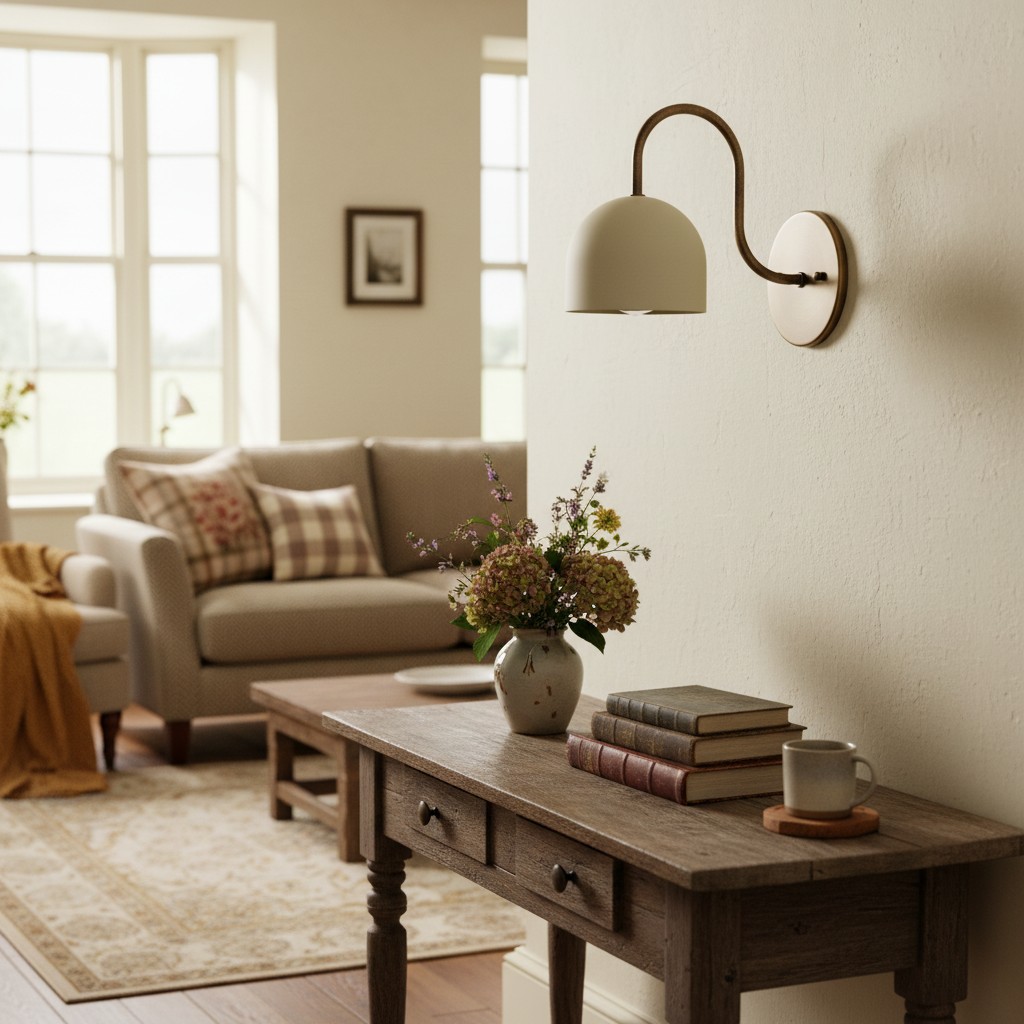 Curva wall sconce in a living room scene