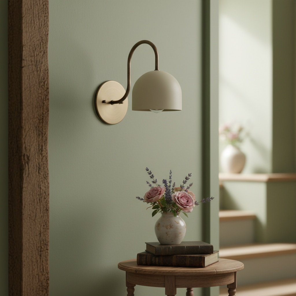 Curva wall sconce beside a flower arrangement