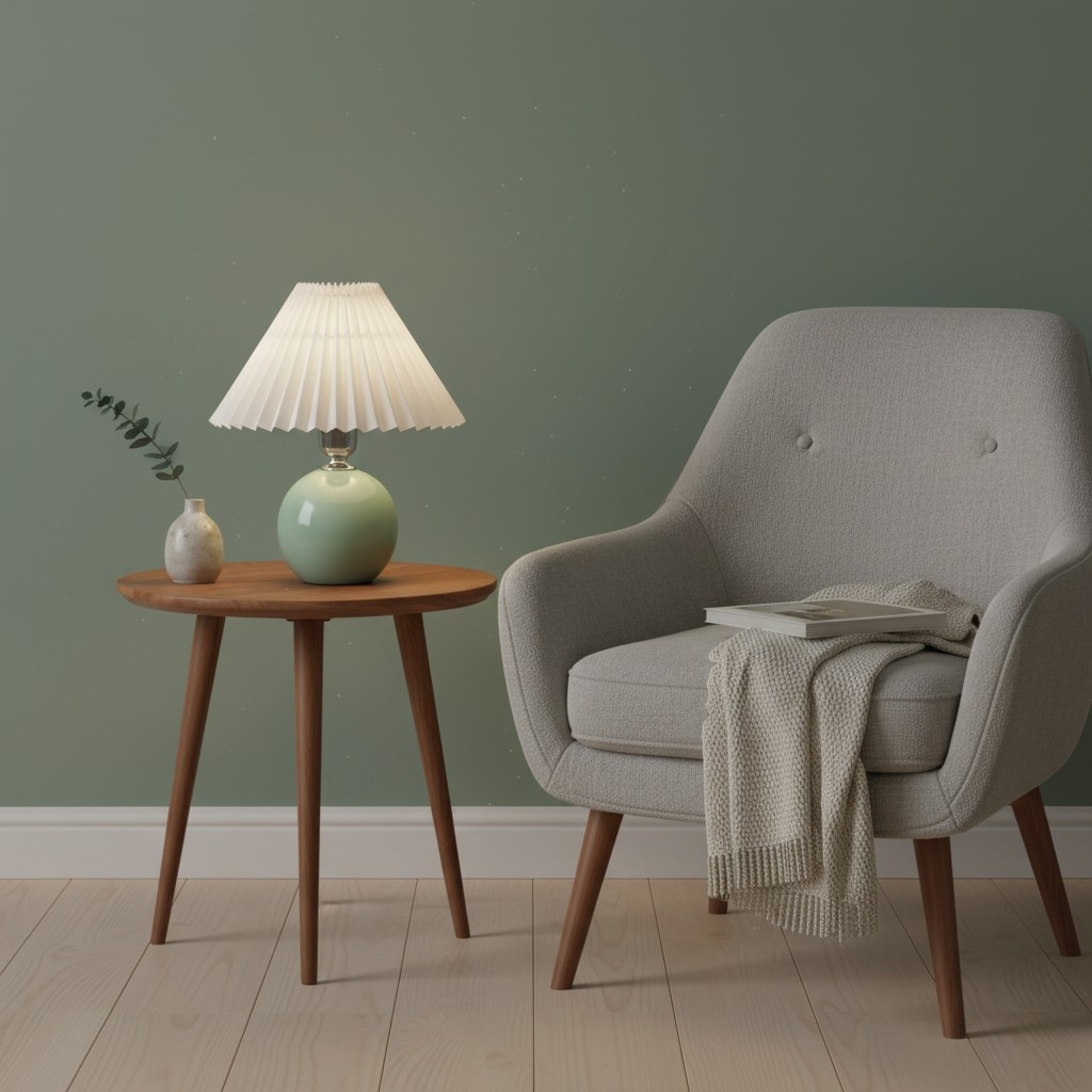 Lunara lamp beside a lounge chair