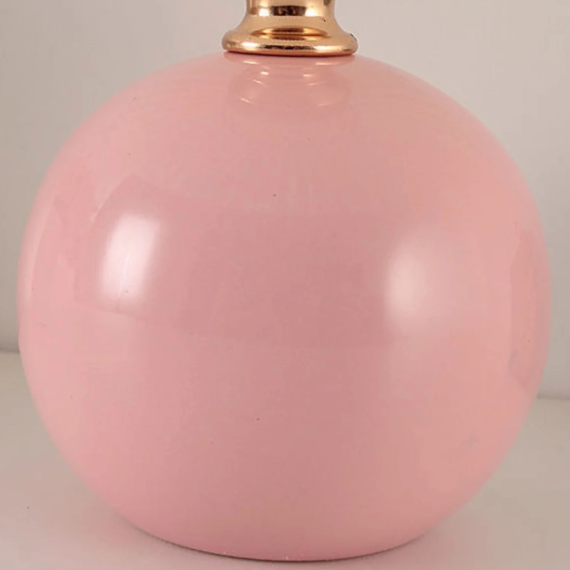 Pink ceramic lamp base detail