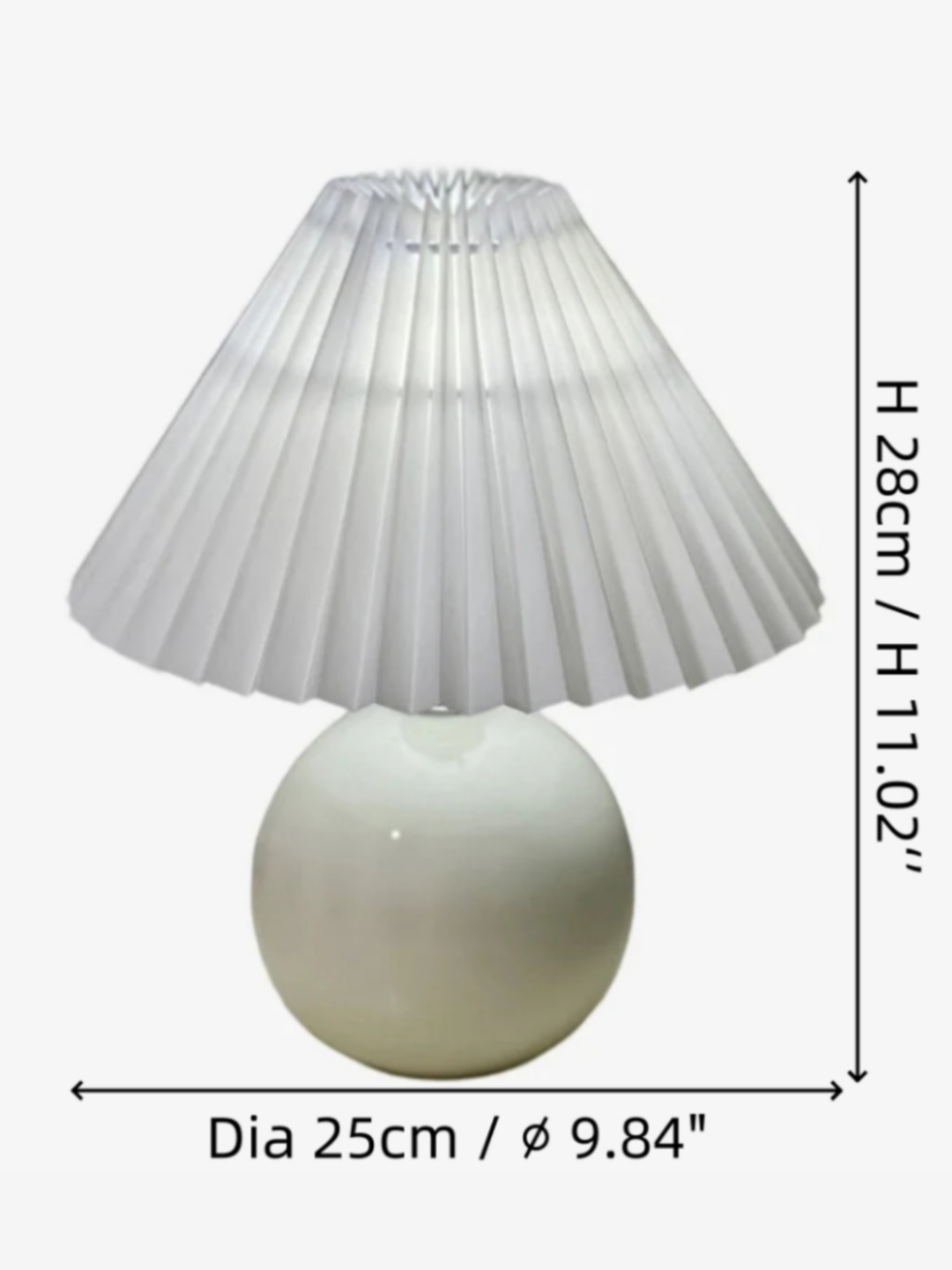 Lunara lamp dimensions diagram