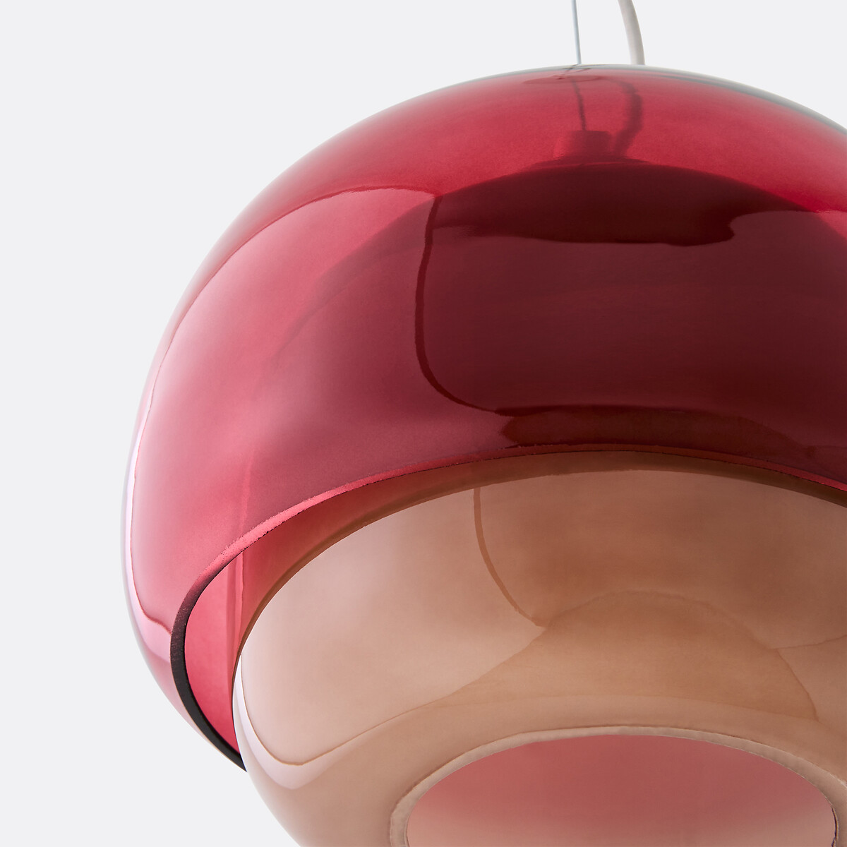 Clinco red glass pendant shade detail