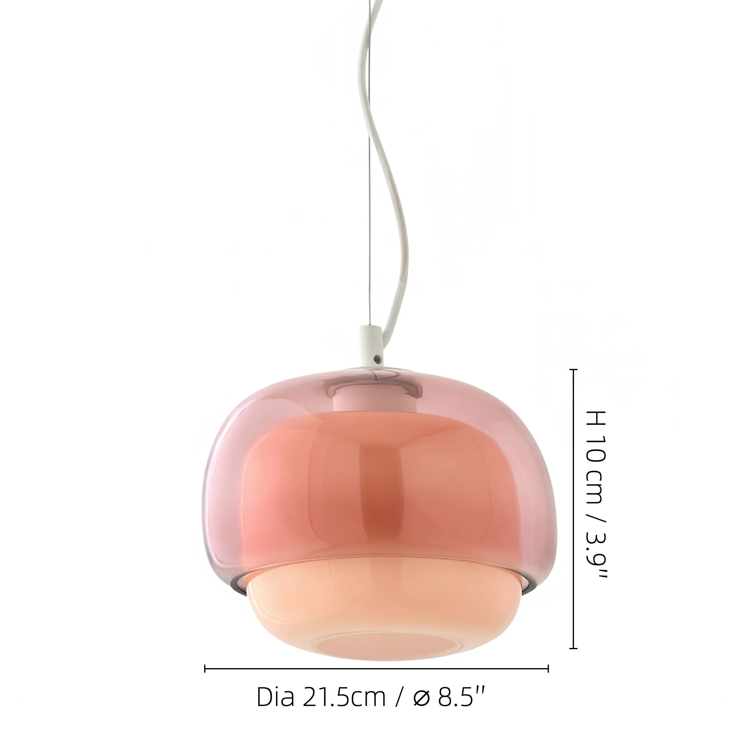 Small Clinco pendant size diagram