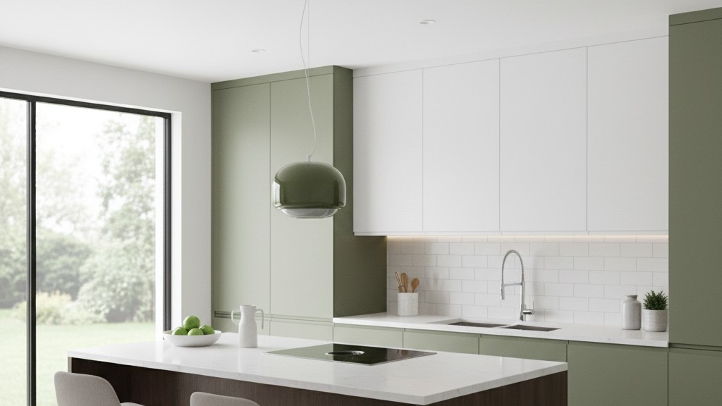 Clinco green glass pendant in a kitchen