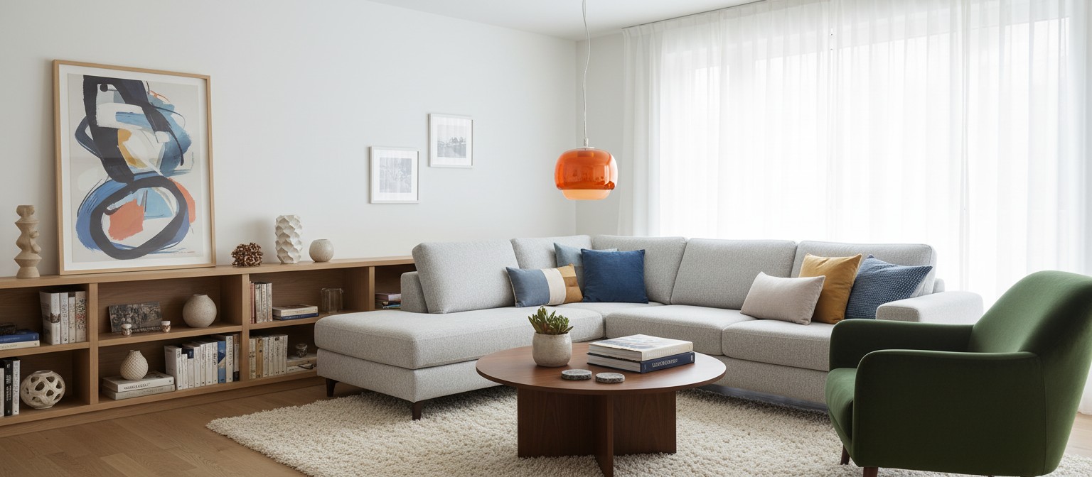 Clinco Glass Pendant Lamp in a living room