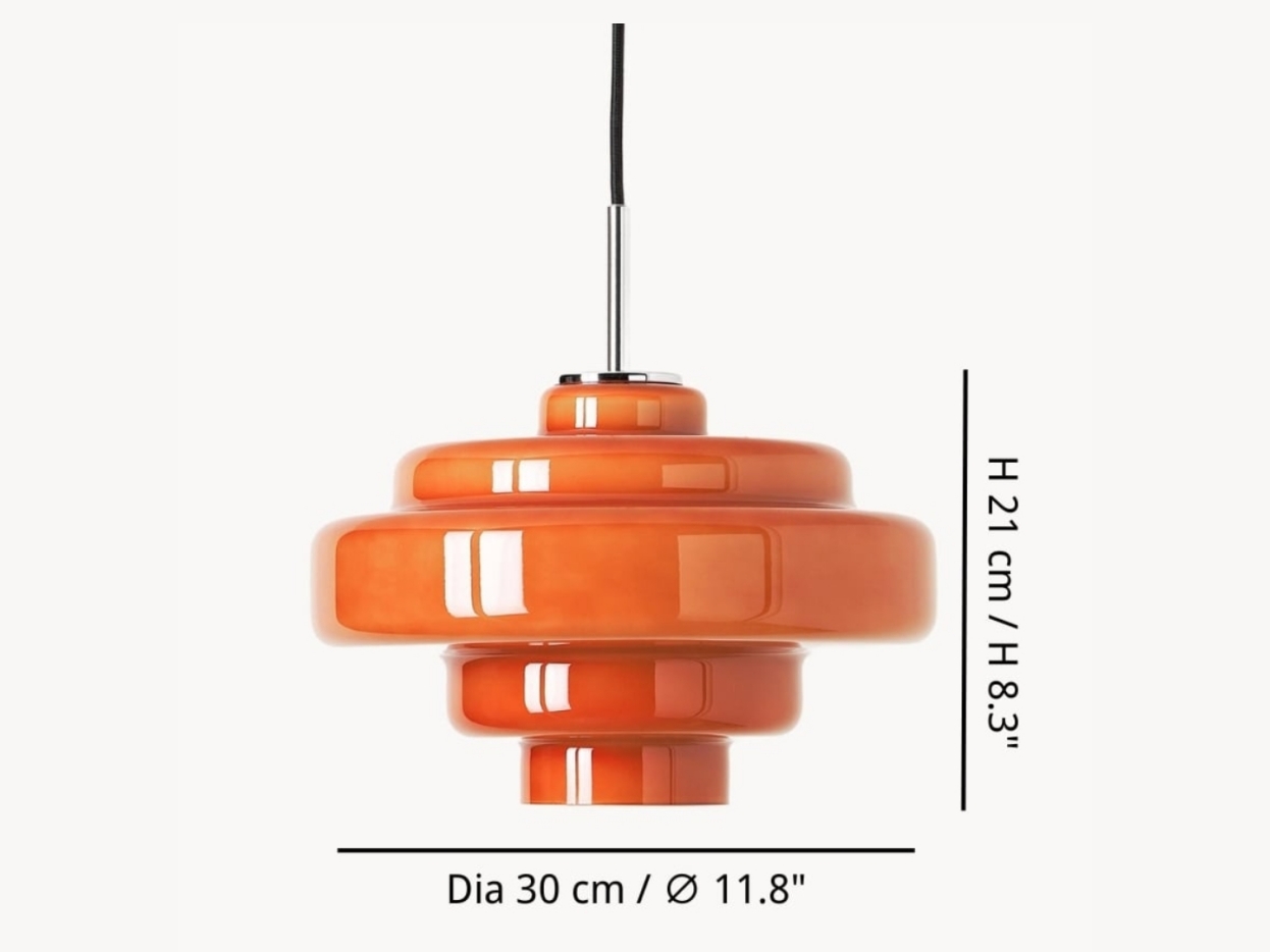 Koloro pendant light size diagram