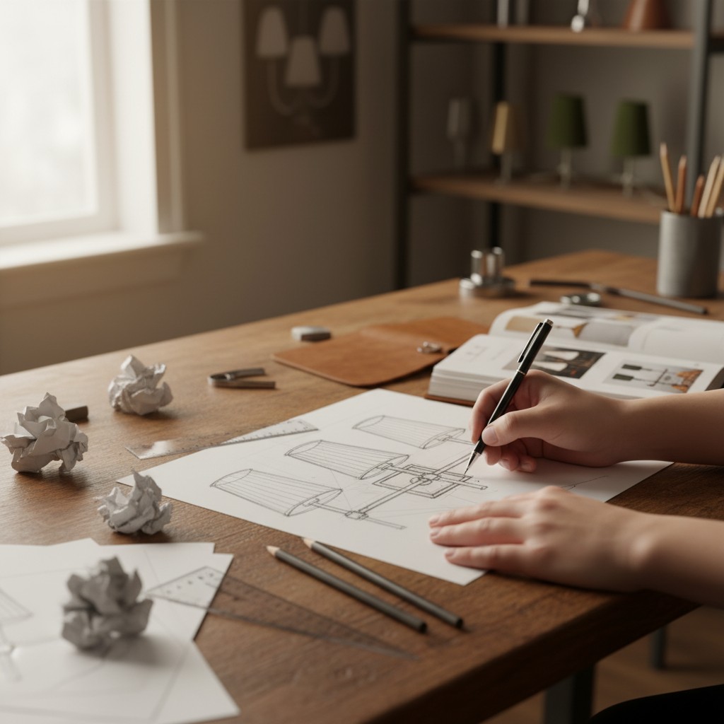 Hand-drawn design process