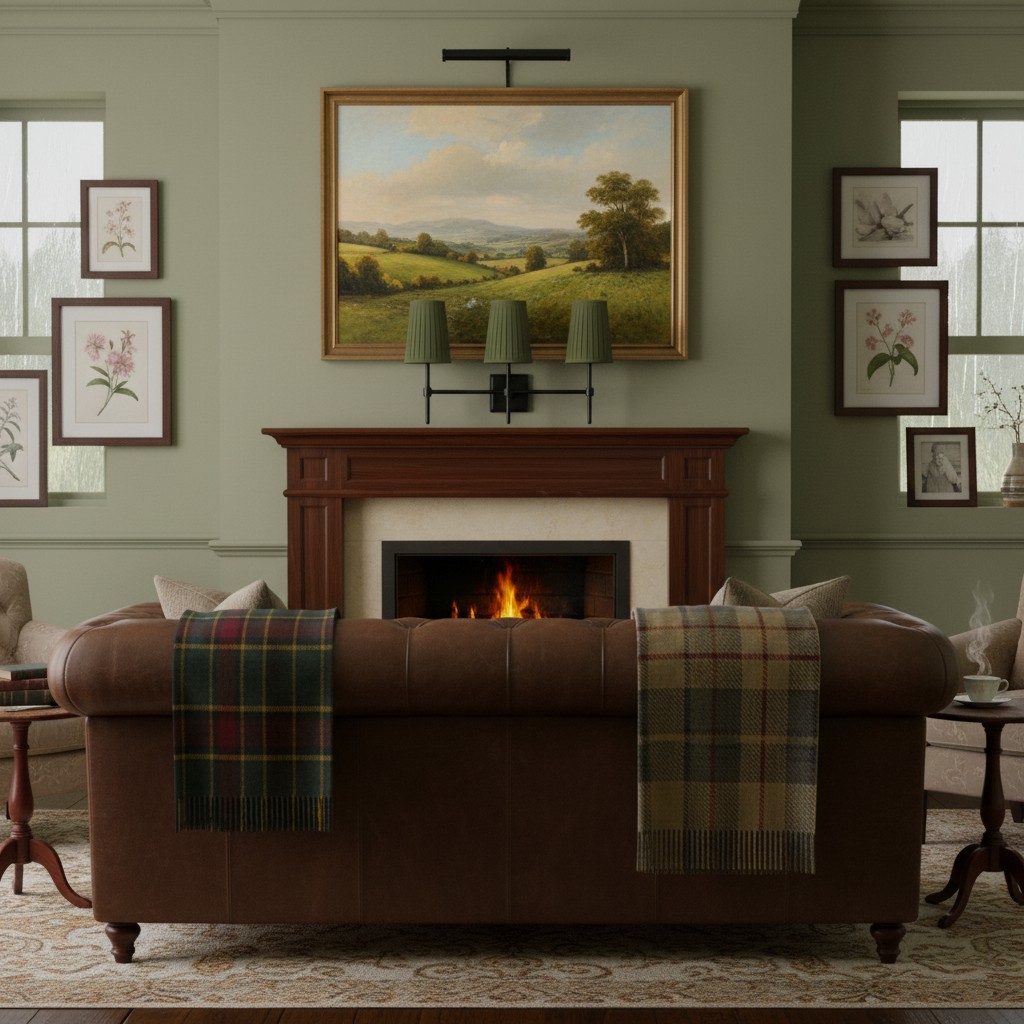 Derlina green shade living room scene